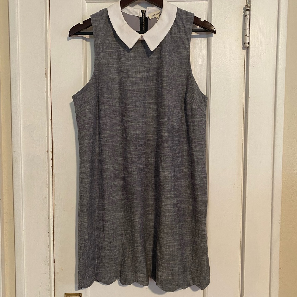 Sleeveless Scalloped Mini Dress